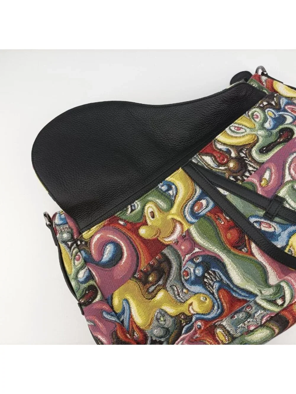 Dior &Kennie Schaaf Saddle Soft Multicolor Jacquard Grained Calfskin Shoulder